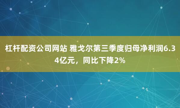 杠杆配资公司网站 雅戈尔第三季度归母净利润6.34亿元，同比下降2%