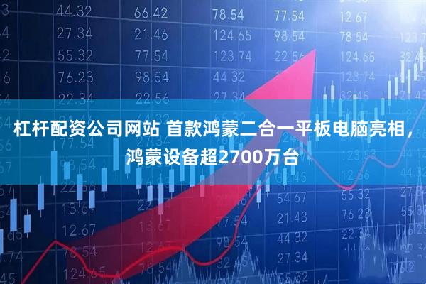 杠杆配资公司网站 首款鸿蒙二合一平板电脑亮相，鸿蒙设备超2700万台